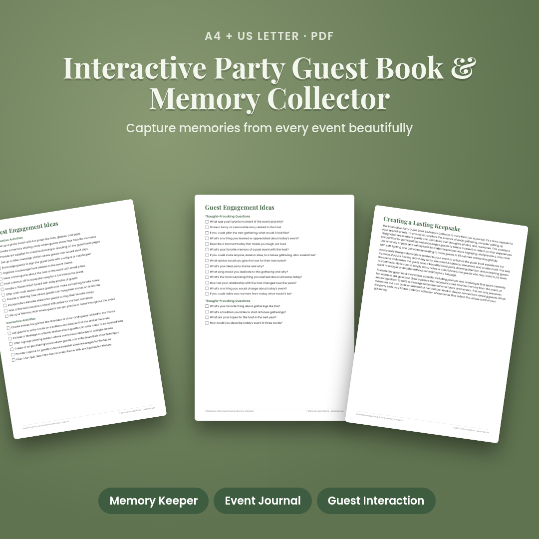 Interactive Party Guest Book & Memory Collector