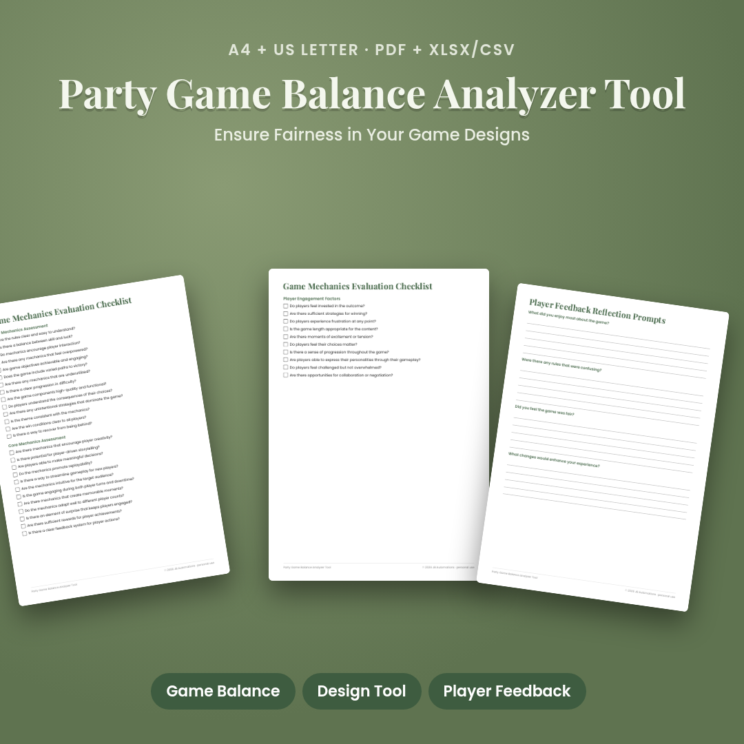 Party Game Balance Analyzer Tool