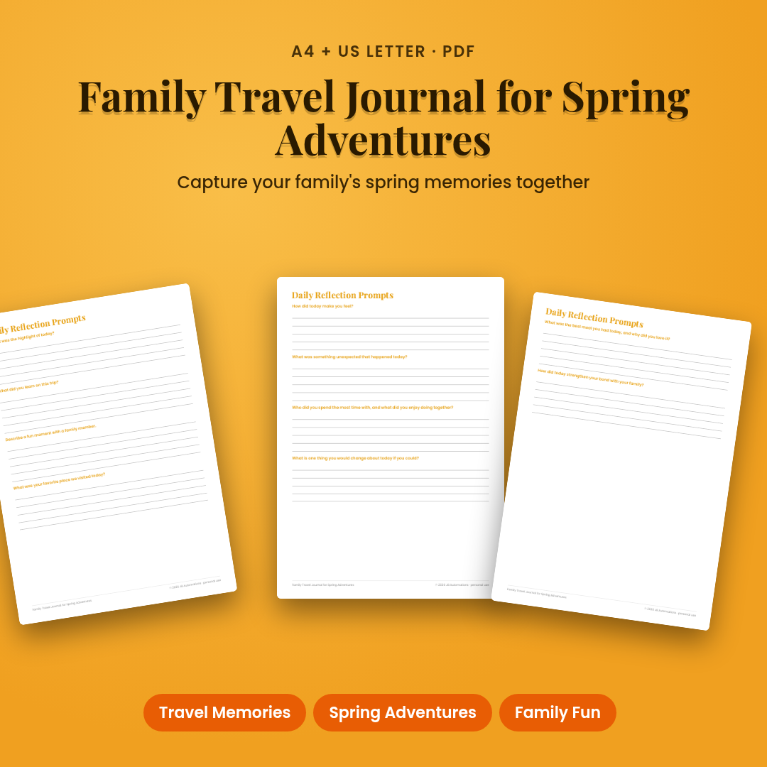 Family Travel Journal for Spring Adventures
