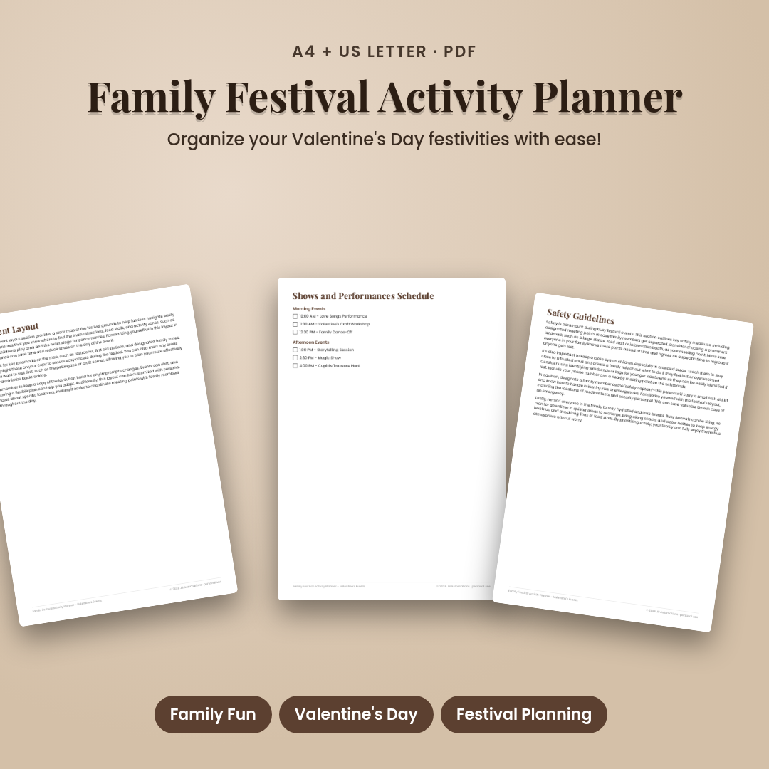 Family Festival Activity Planner - Valentine's Events