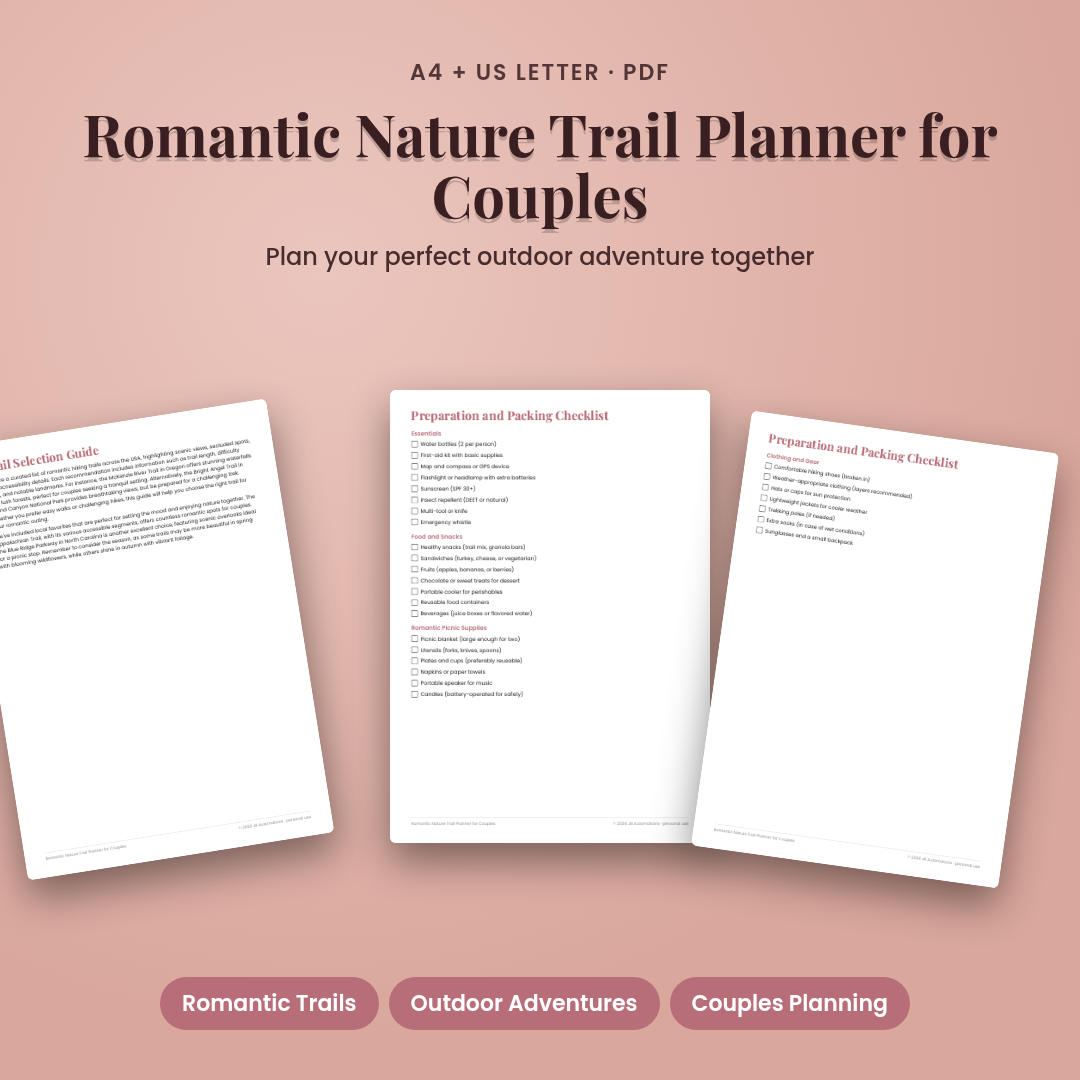 Romantic Nature Trail Planner for Couples