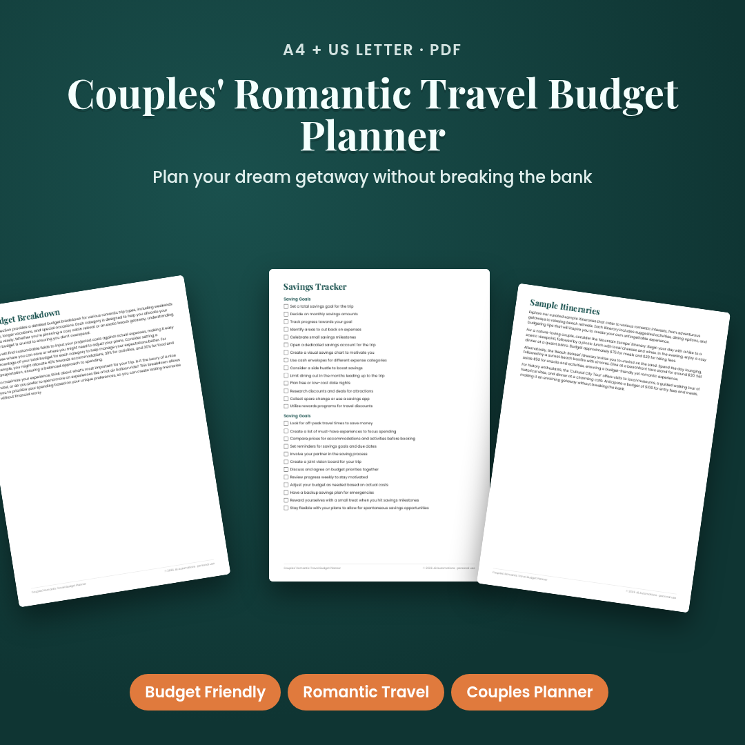 Couples' Romantic Travel Budget Planner