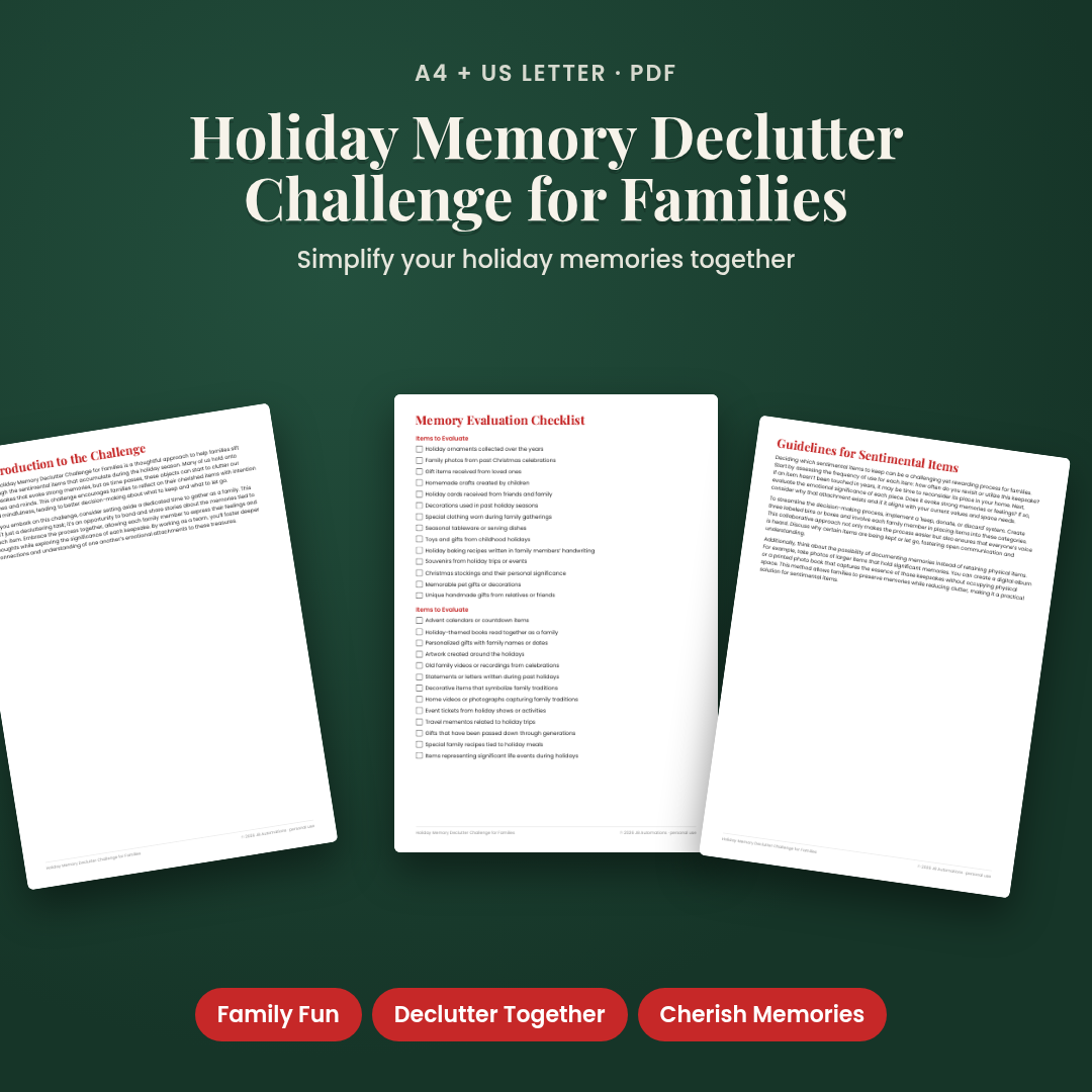 Holiday Memory Declutter Challenge for Families