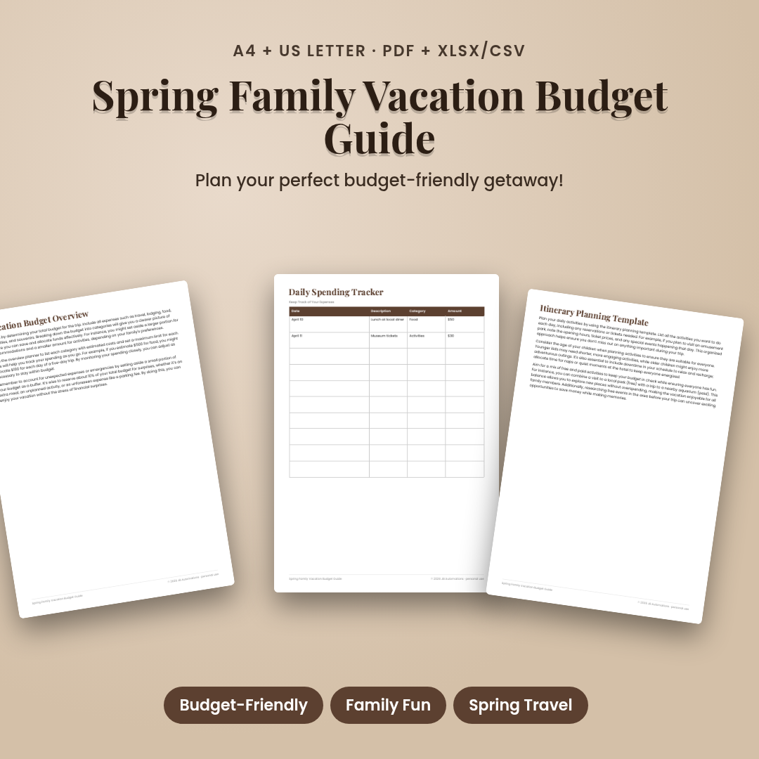 Spring Family Vacation Budget Guide