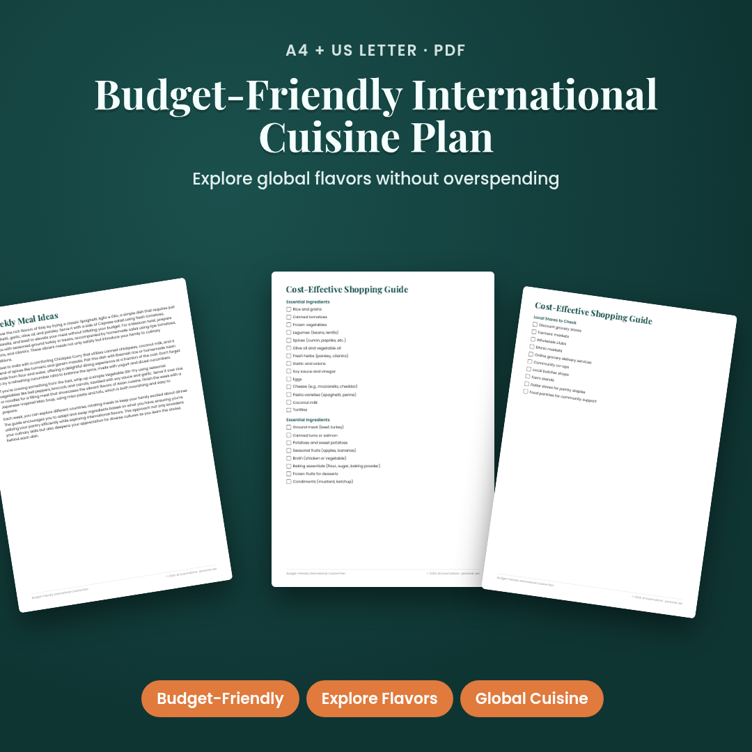 Budget-Friendly International Cuisine Plan