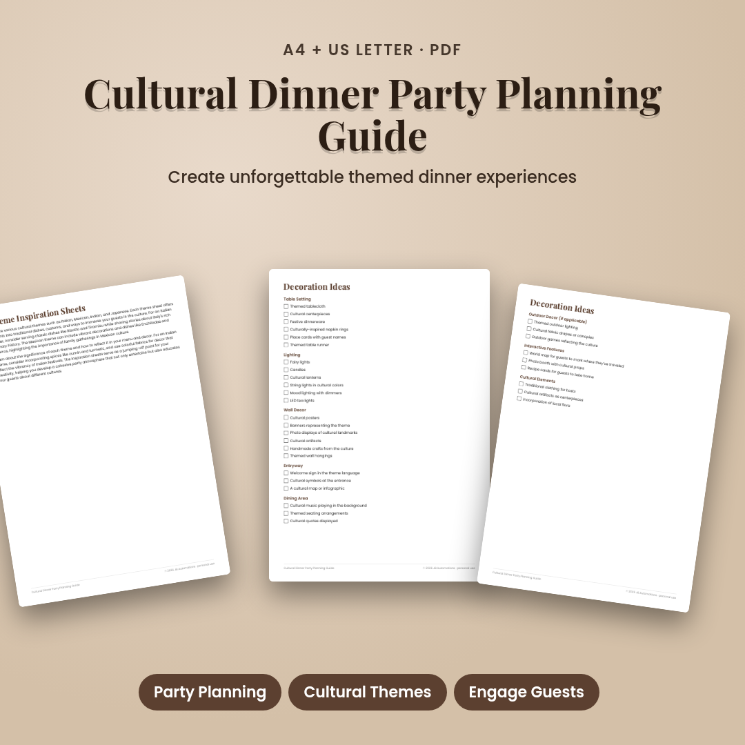 Cultural Dinner Party Planning Guide