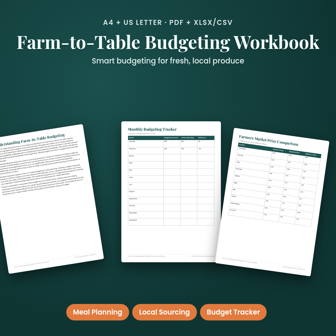 Farm-to-Table Budgeting Workbook: Plan Your Local Meals