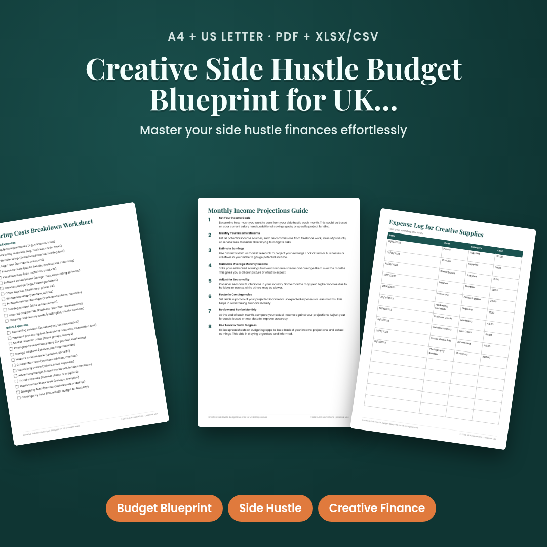 Creative Side Hustle Budget Blueprint for UK Entrepreneurs