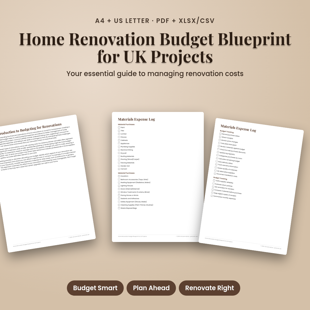 Home Renovation Budget Blueprint for UK Projects