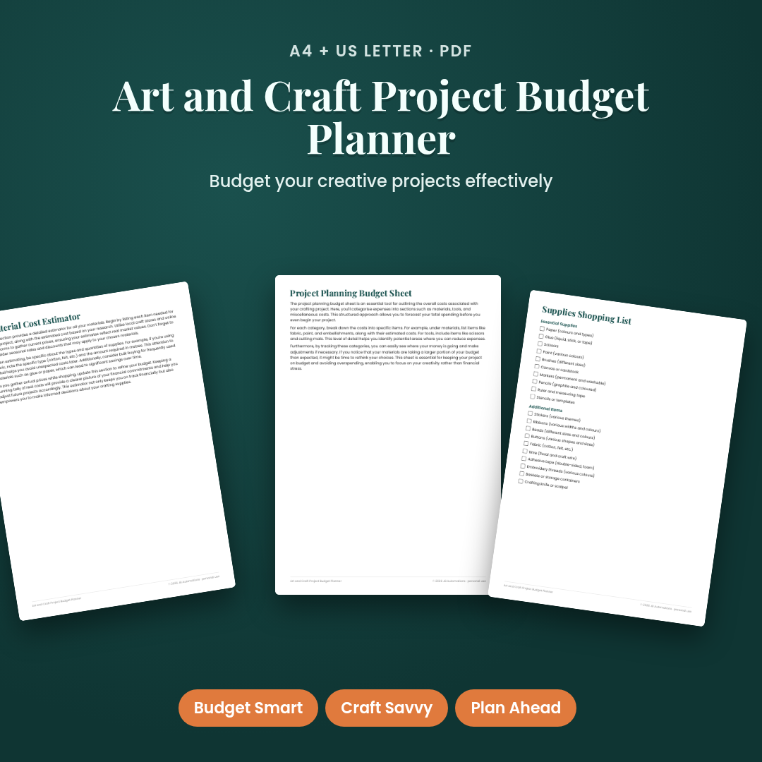 Art and Craft Project Budget Planner