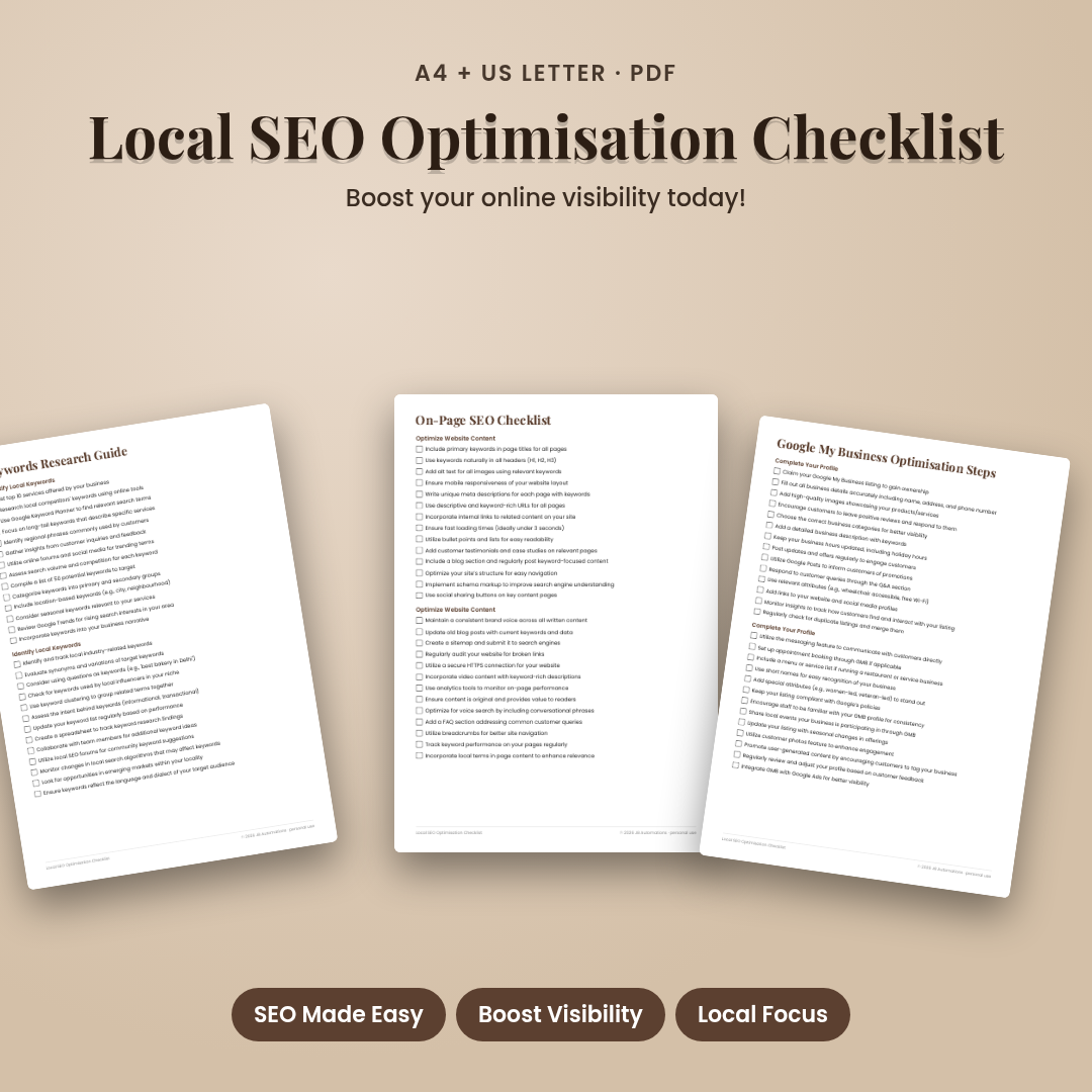 Local SEO Optimisation Checklist
