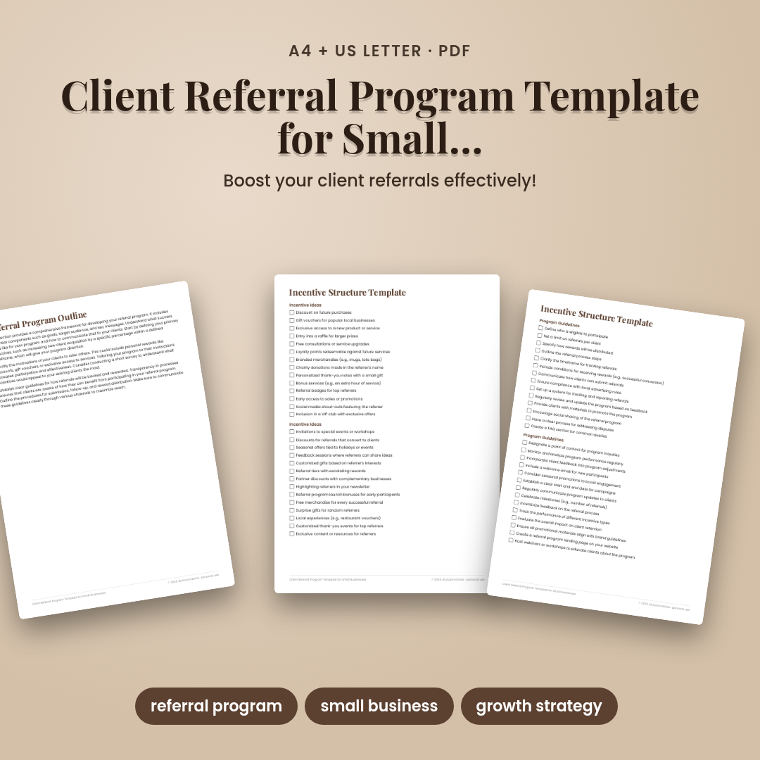Client Referral Program Template for Small Businesses