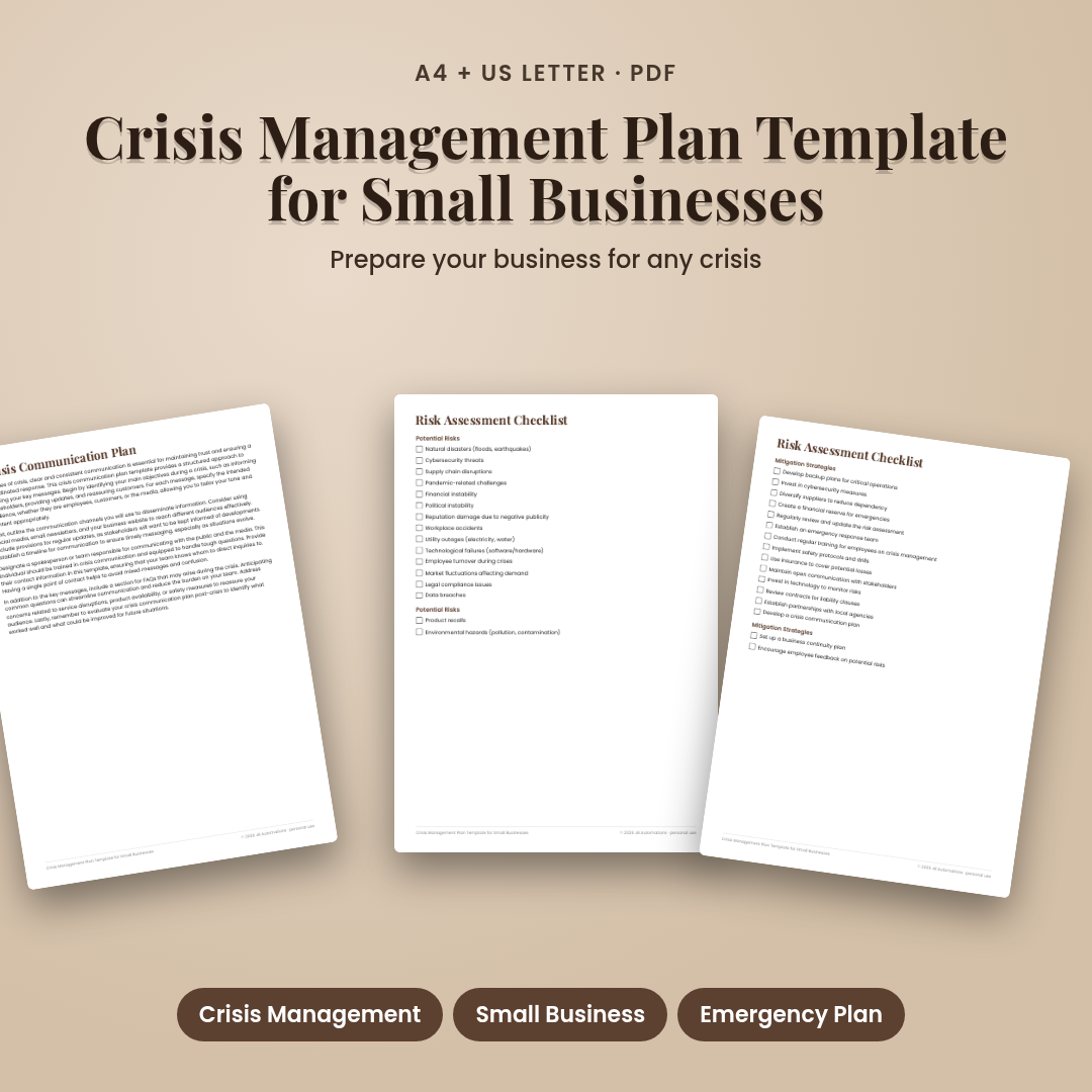 Crisis Management Plan Template for Small Businesses