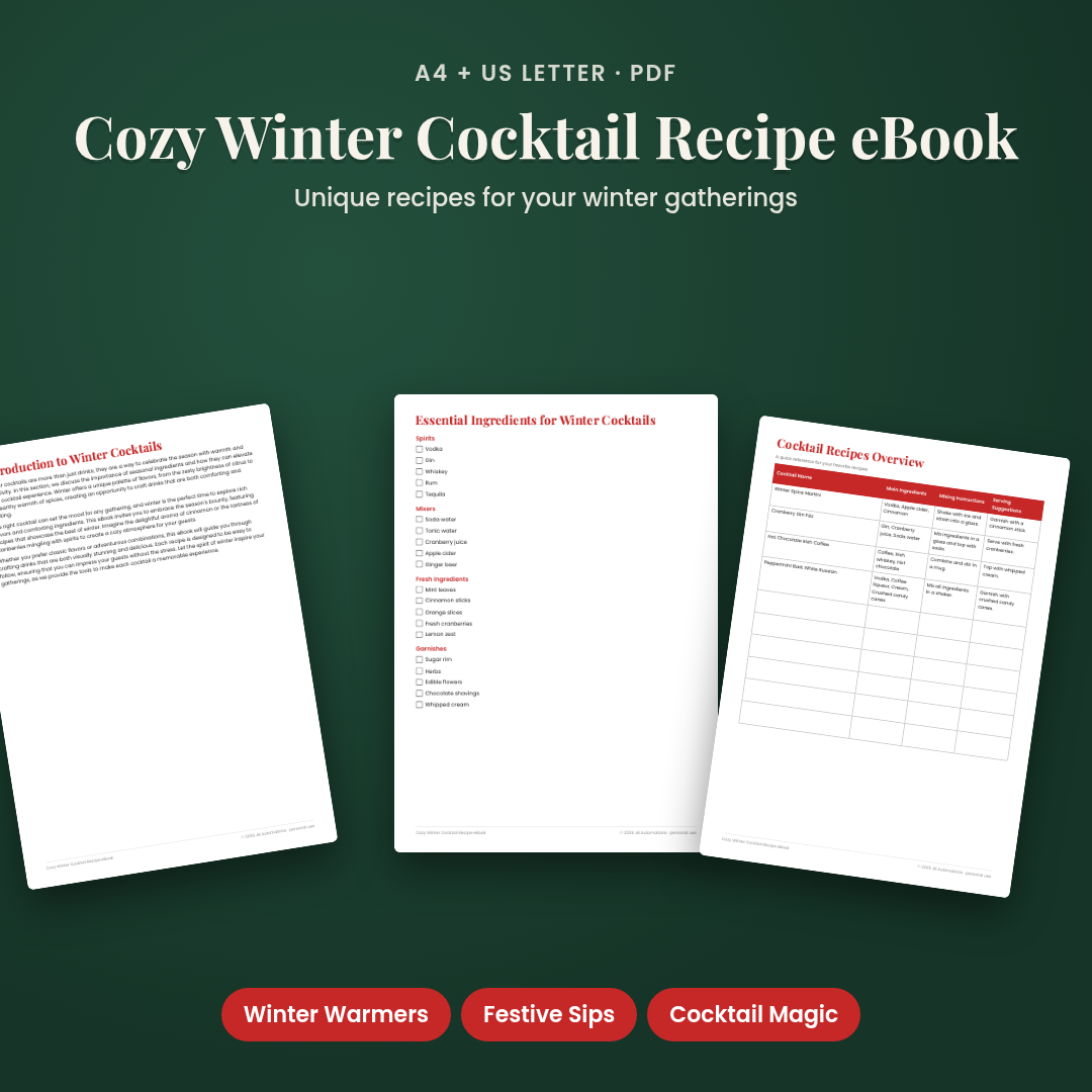 Cozy Winter Cocktail Recipe eBook