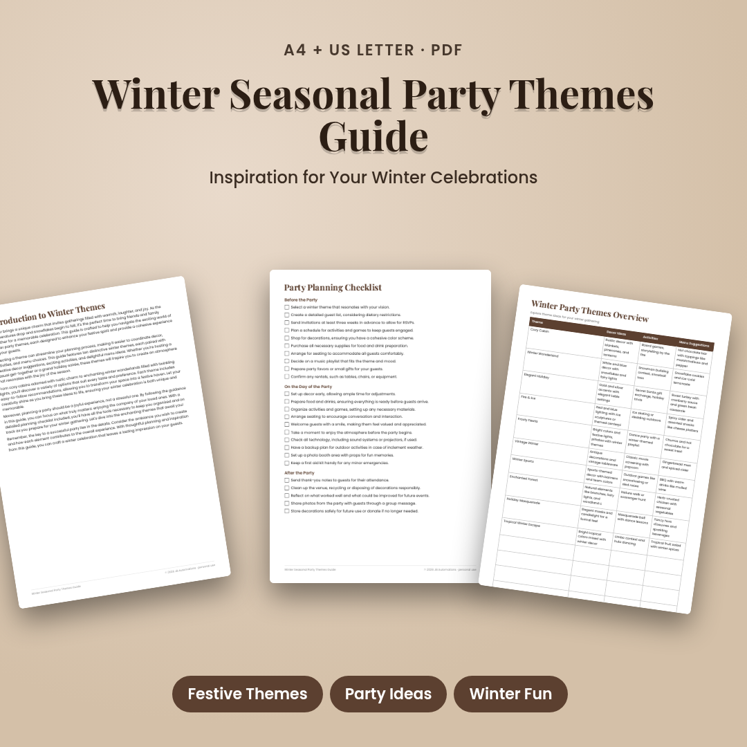 Winter Seasonal Party Themes Guide
