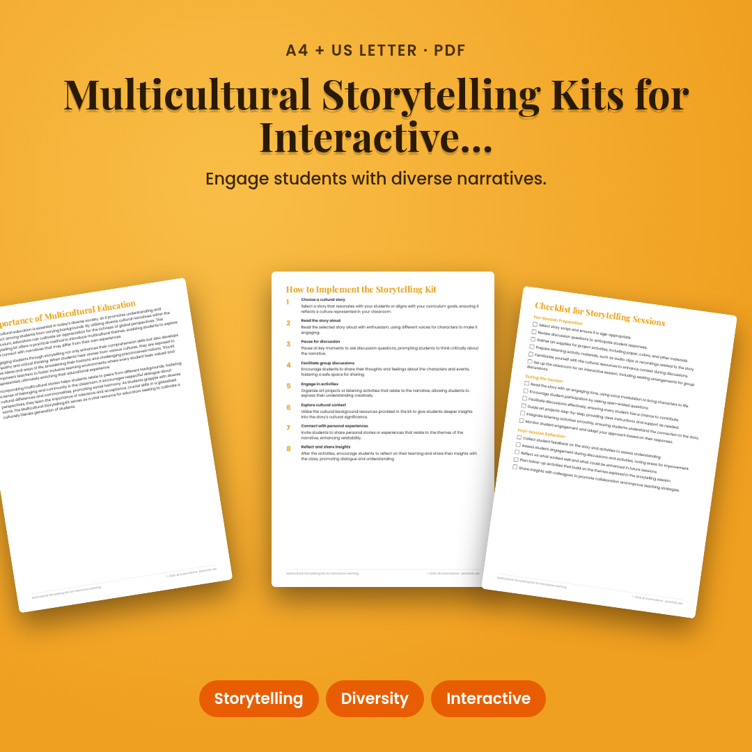 Multicultural Storytelling Kits for Interactive Learning