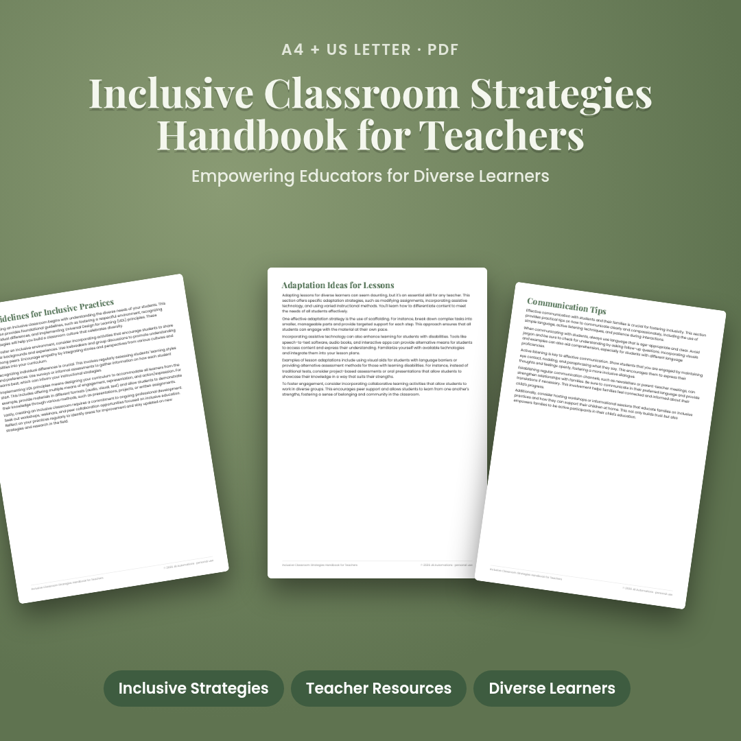 Inclusive Classroom Strategies Handbook for Teachers