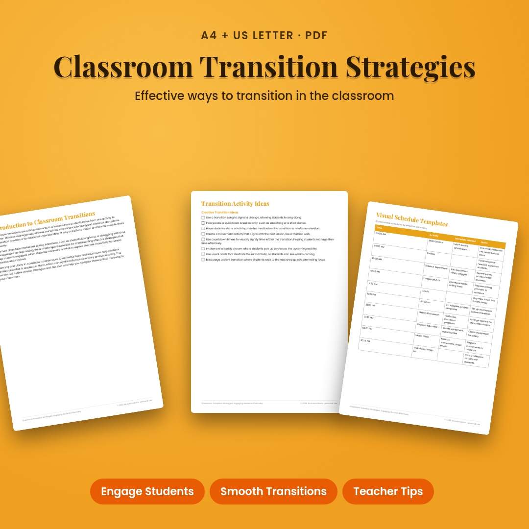 Classroom Transition Strategies: Engaging Students Effectively