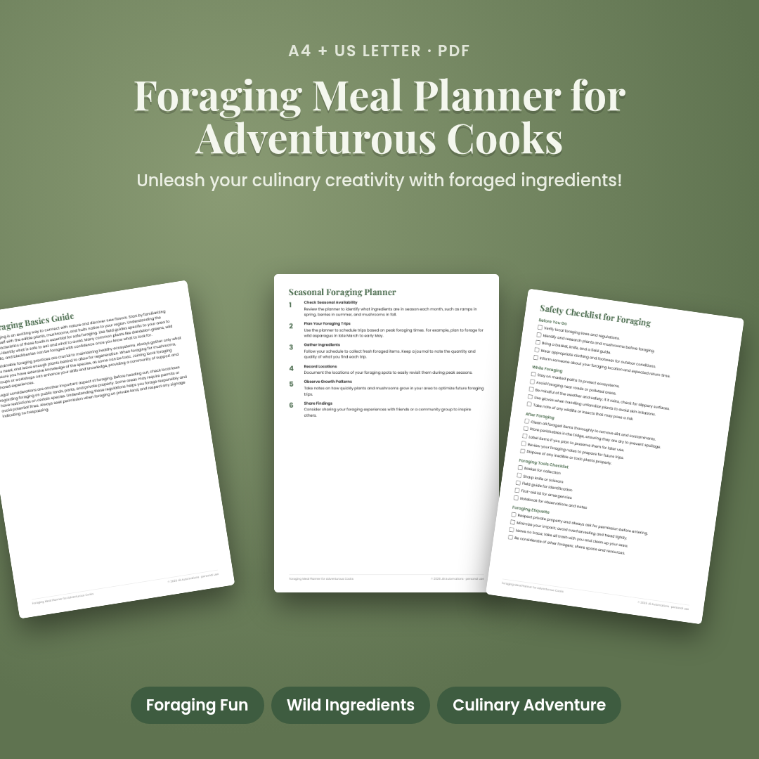 Foraging Meal Planner for Adventurous Cooks