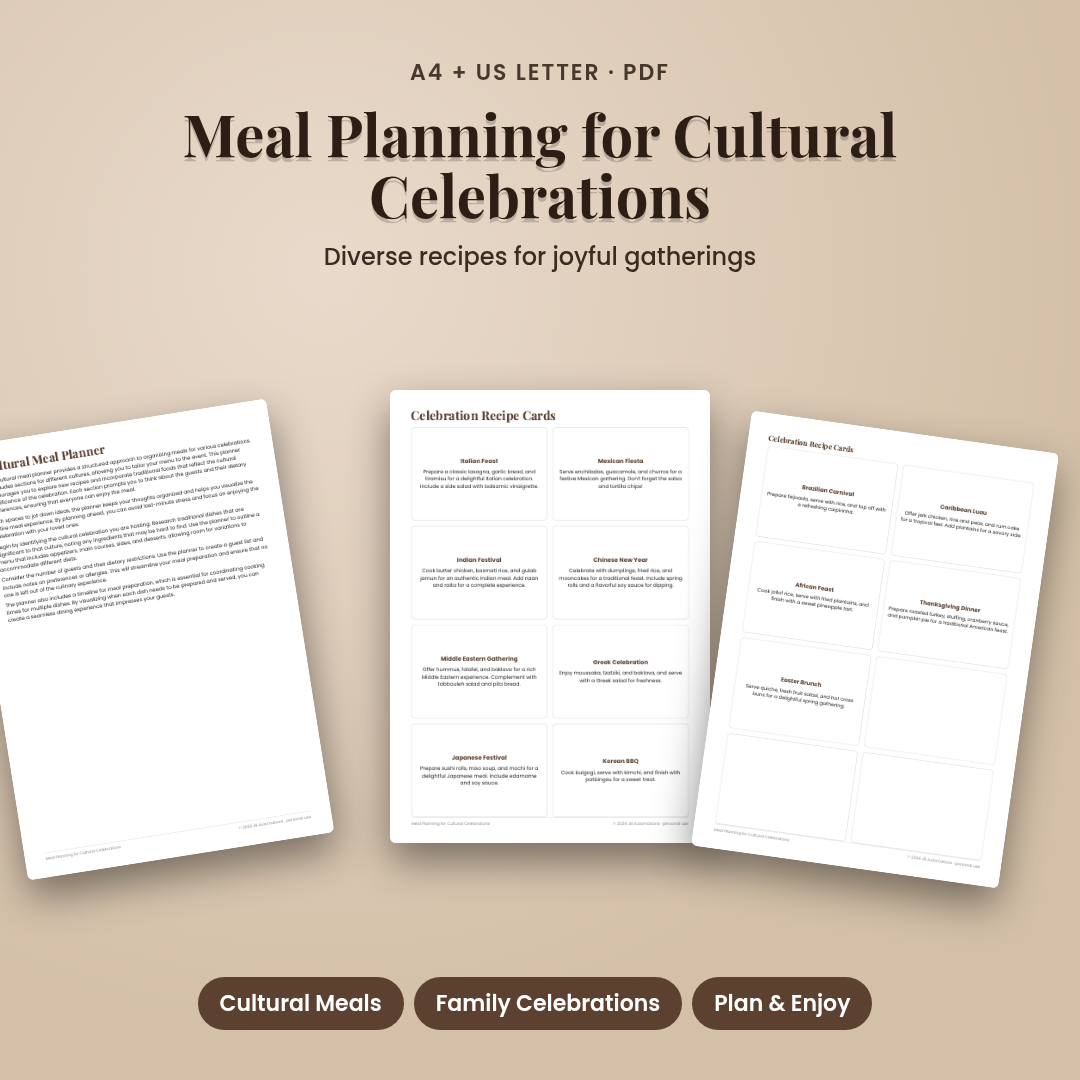 Meal Planning for Cultural Celebrations