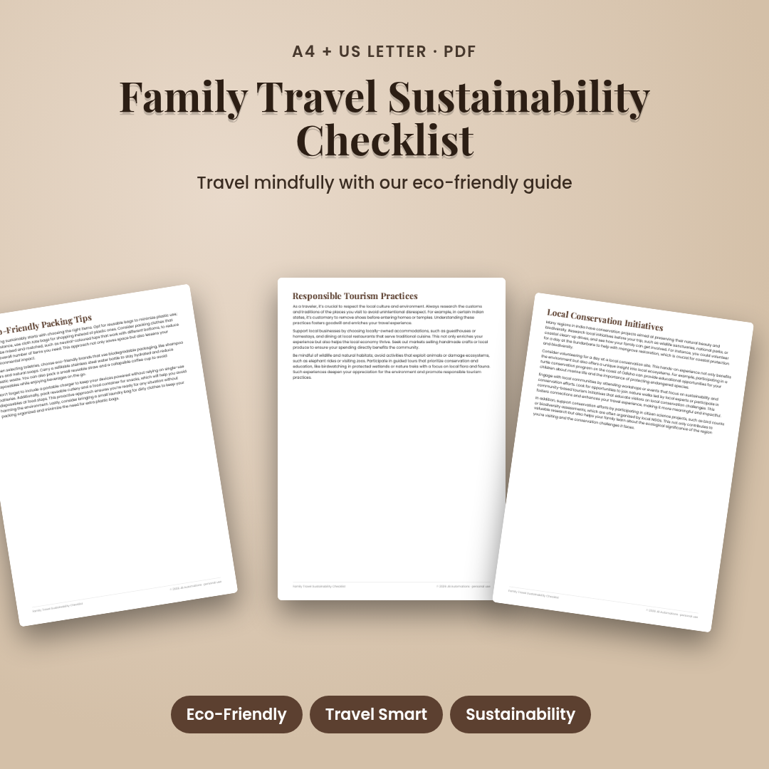 Family Travel Sustainability Checklist