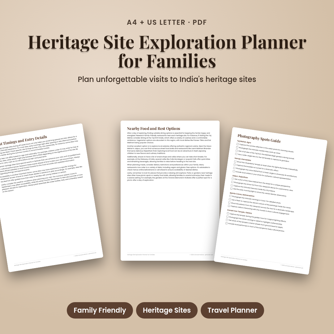 Heritage Site Exploration Planner for Families