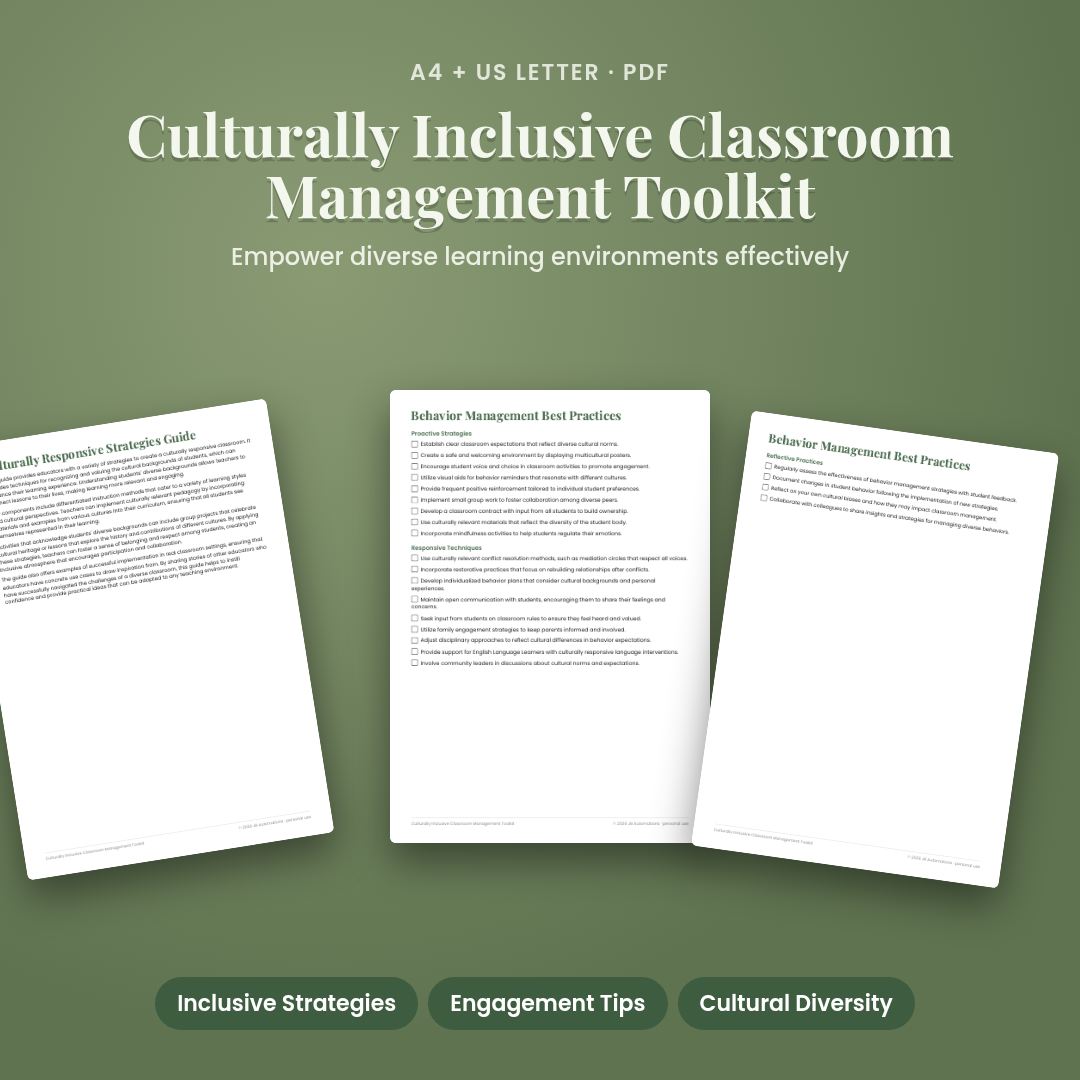 Culturally Inclusive Classroom Management Toolkit