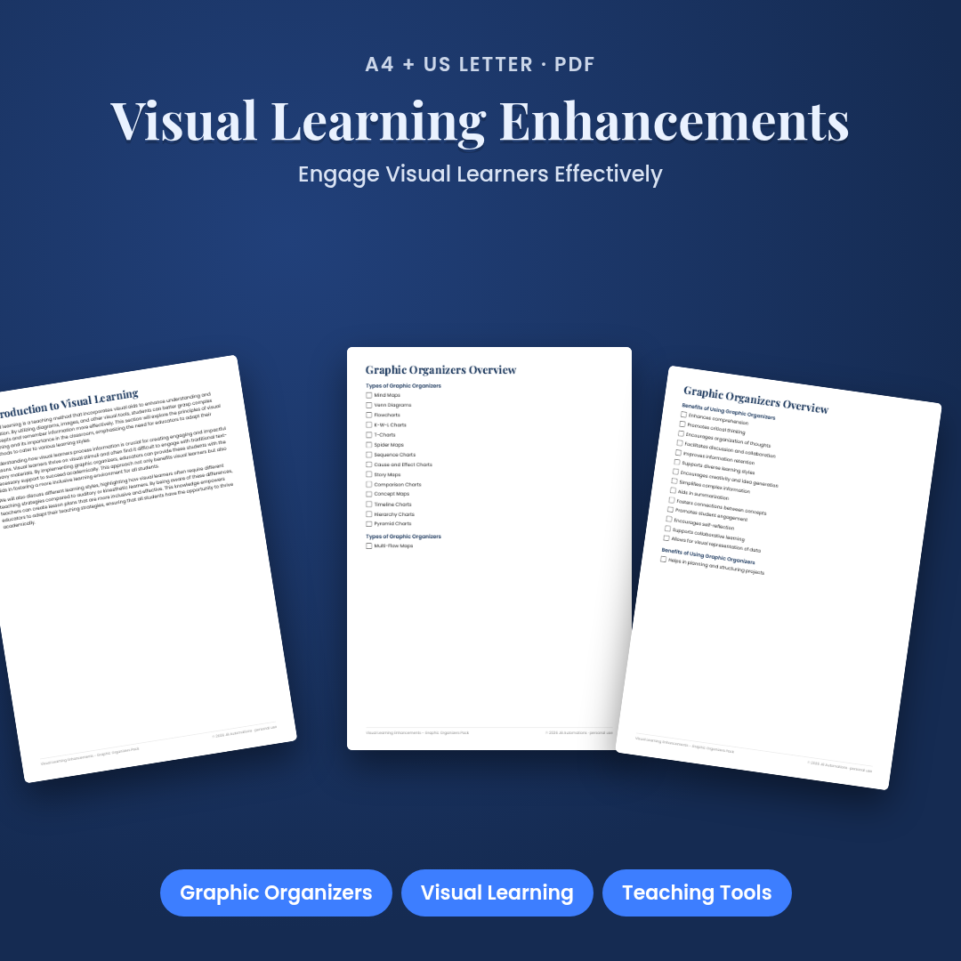 Visual Learning Enhancements - Graphic Organizers Pack
