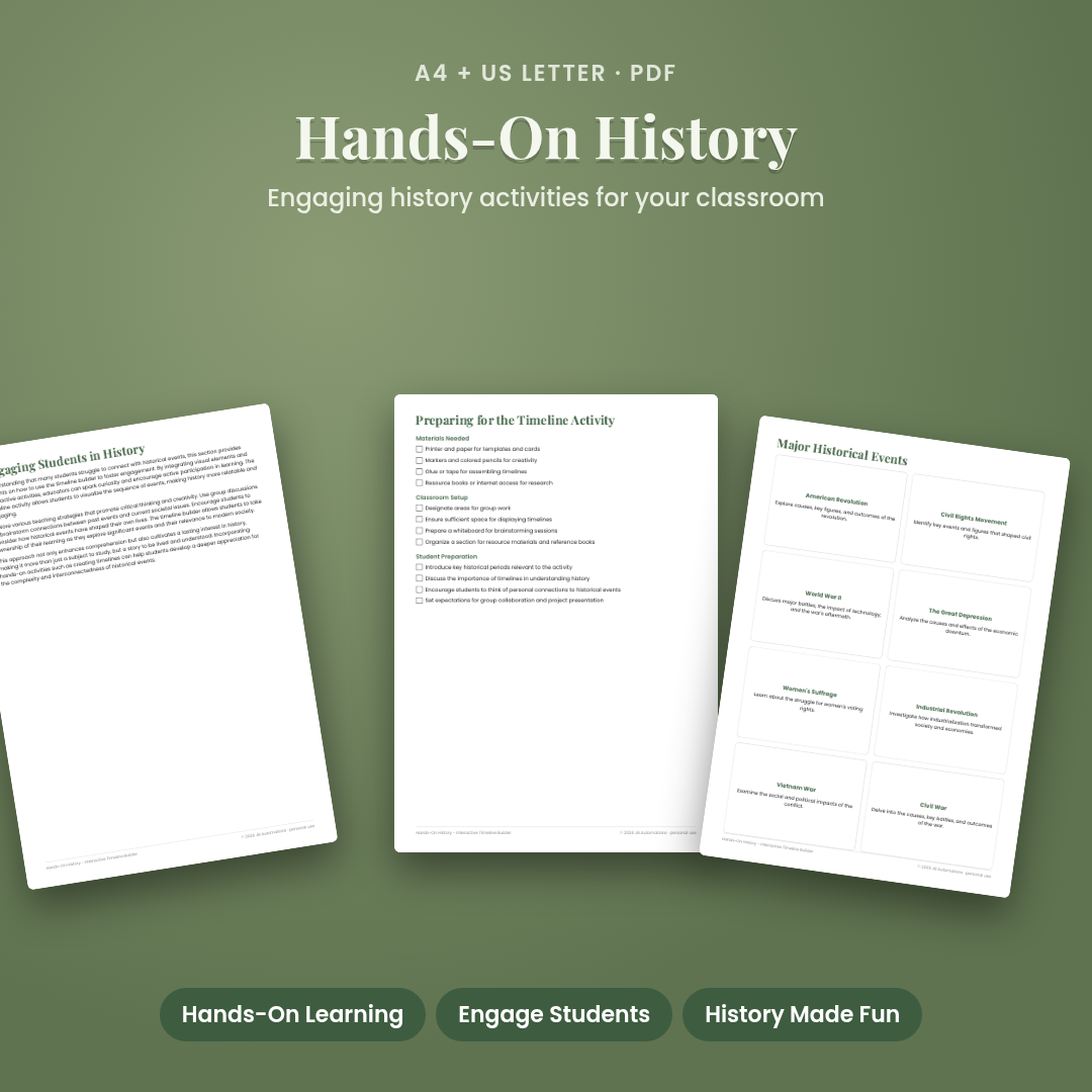 Hands-On History - Interactive Timeline Builder