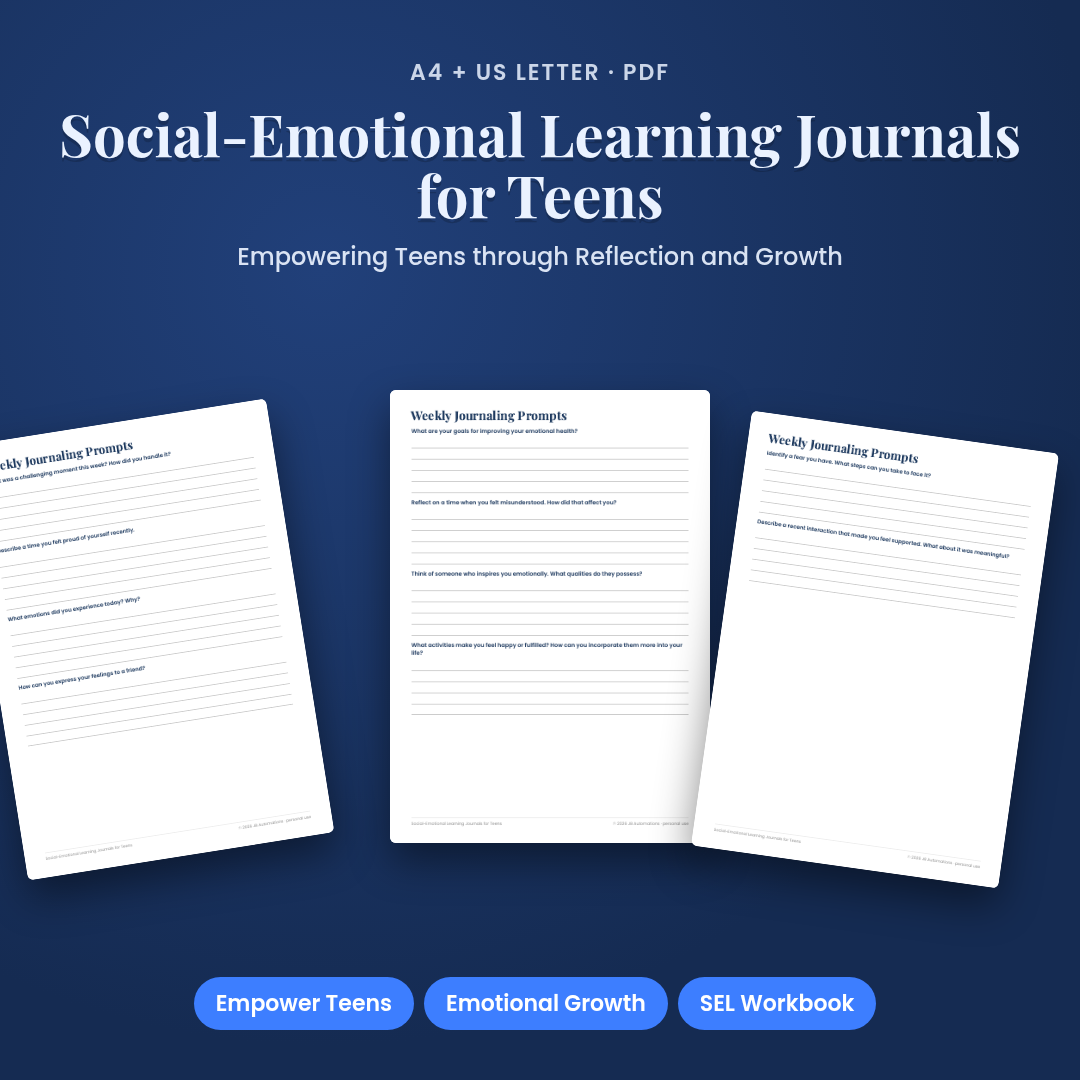 Social-Emotional Learning Journals for Teens