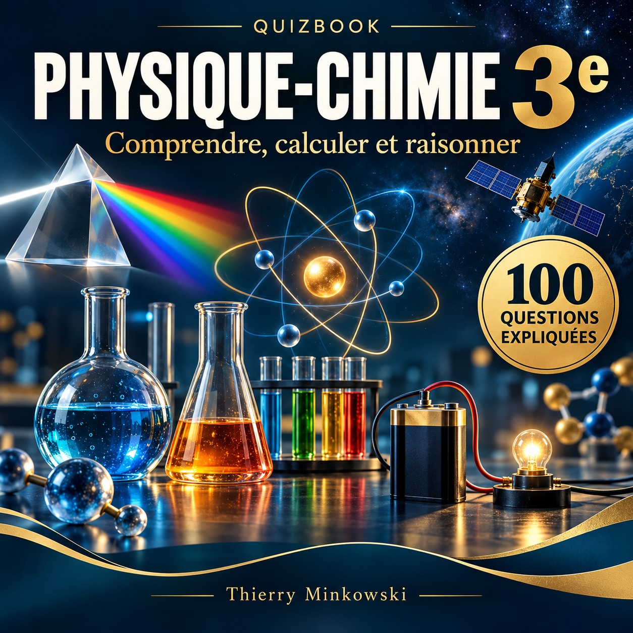 QuizBook Physique-chimie 3e : 100 questions expliquées
