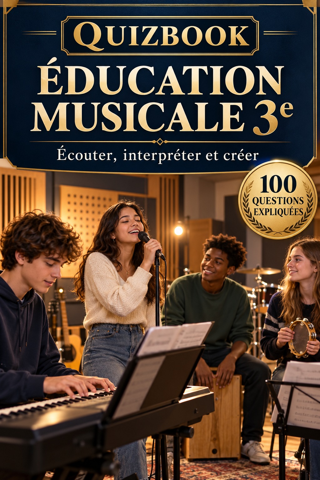 QuizBook Éducation musicale 3e — Écouter, interpréter et créer — 100 questions expliquées