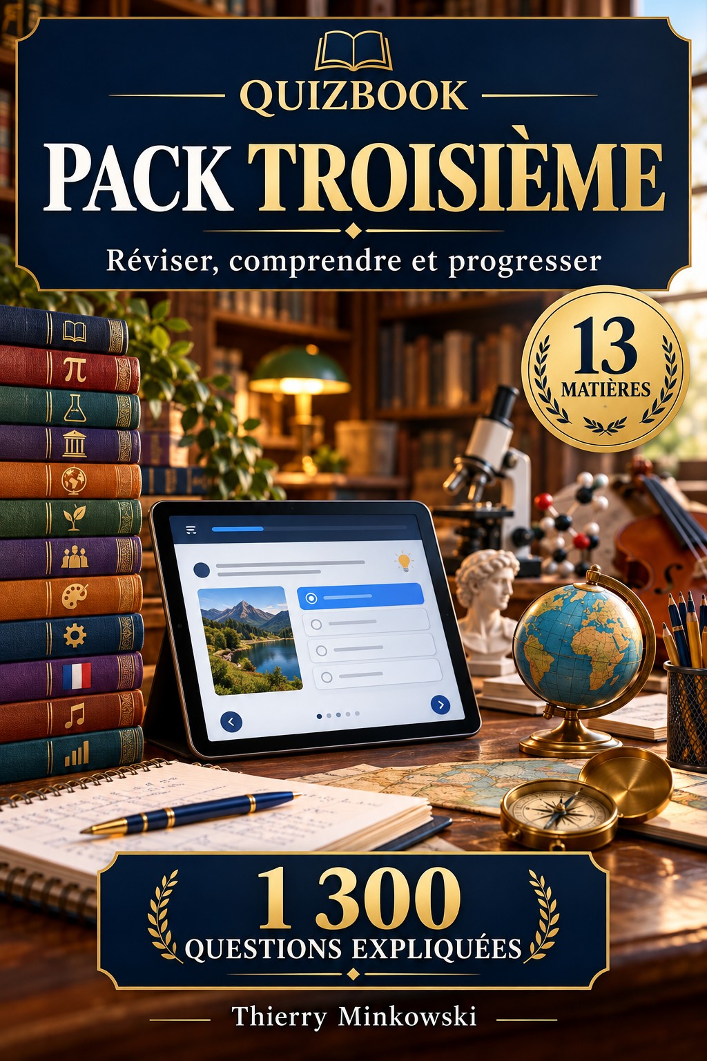 QuizBook Pack Troisième — 13 matières et 1 300 questions expliquées