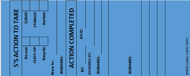 Tag For Manager 5S Red Tag Template Excel Printable Tags for Lean Manufacturing