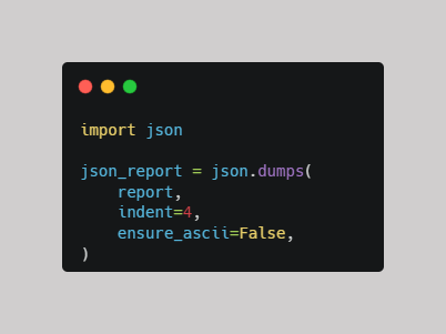 Converting a Report to Formatted JSON in Python