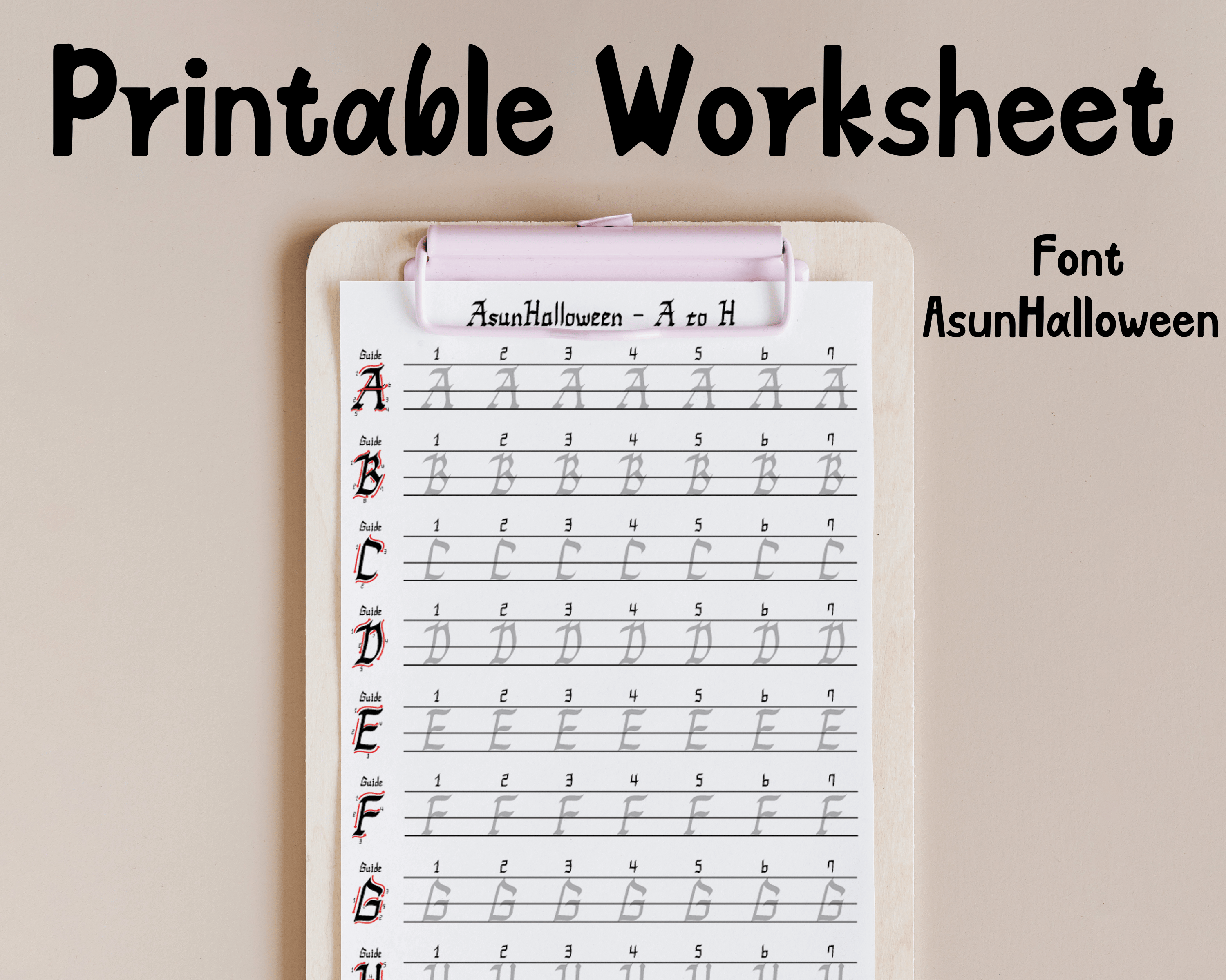 Gothic handwriting worksheet | calligraphy blackletter practice ...