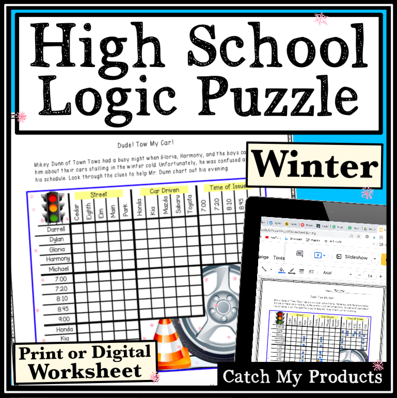 Logic puzzles brain teaser activities print digital