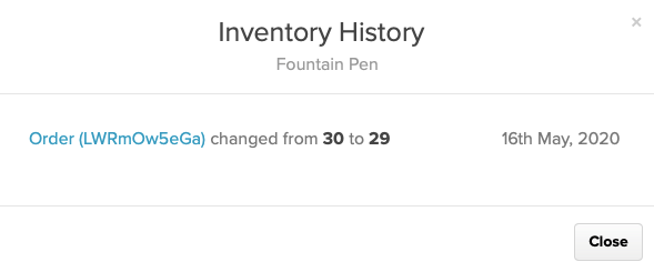 Payhip product inventory history