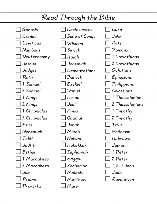 (Catholic) Read Through the Bible Books Checklist Payhip