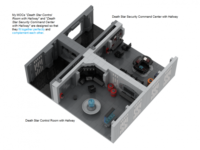 Death Star Control Room With Hallway Moc Lego Star Wars