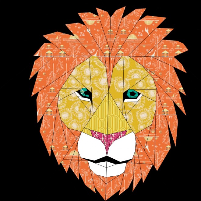 Lion- 24 Inch Paper Pieced Pattern